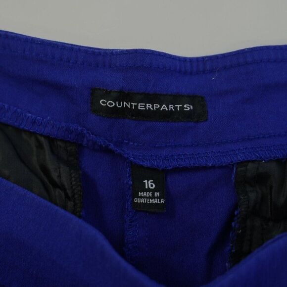 Counterparts Royal Blue Size 16 Capri Pants 36/21 High Rise Rhinestone Rayon Ble - Picture 4 of 5